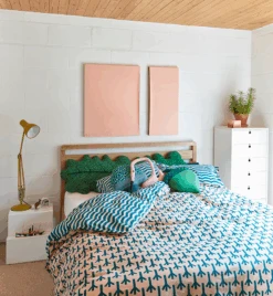 Donna Wilson Large Leaf Bolster Cushion -Happy Gift Store AW17 Homeware Gareth Hacker Bird Feet Bedding lores