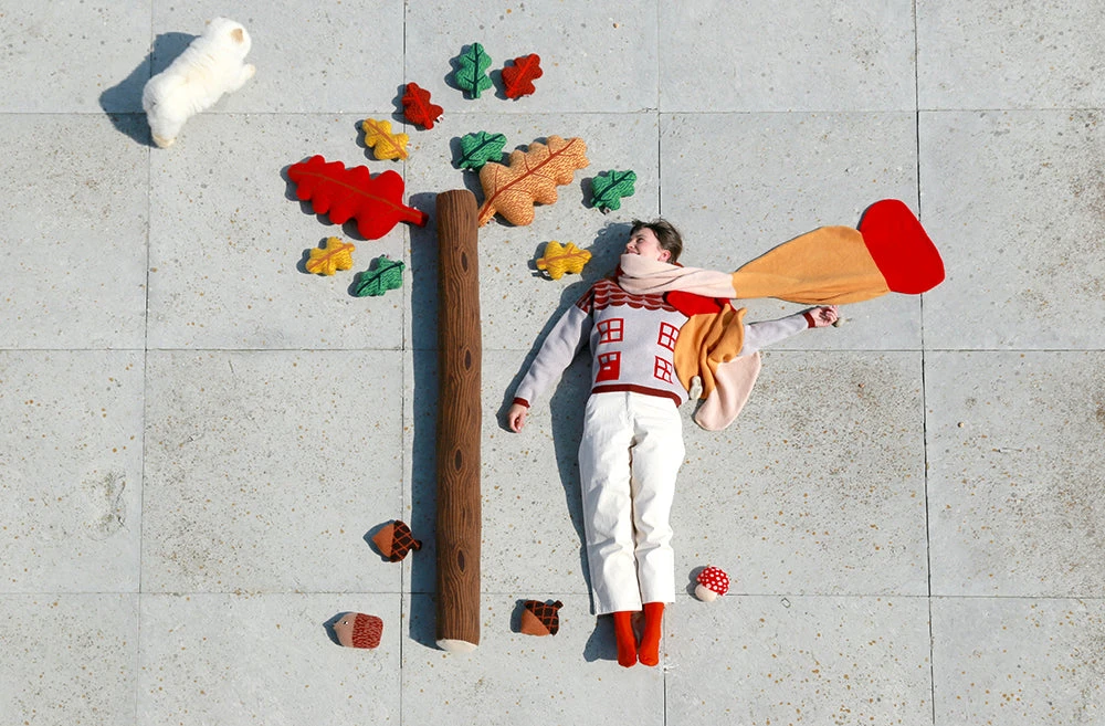 Donna Wilson Leaf Mini Shaped Cushion - Mustard 5 Donna Wilson Leaf Mini Shaped Cushion - Mustard - Image 3