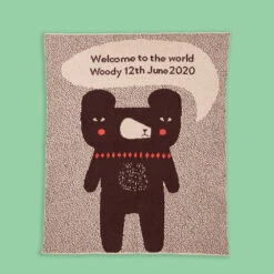 Happy Gift Store -Happy Gift Store Bespoke Welcome Baby Blanket Donna Wilson Green