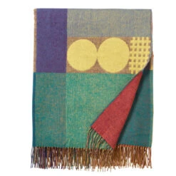 Donna Wilson Carnival Lambswool Throw 9 Donna Wilson Carnival Lambswool Throw -Happy Gift Store Blanket Carnival Woven Throw Folded