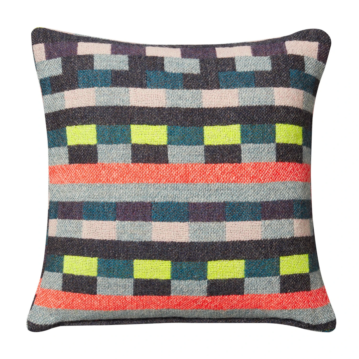 Donna Wilson Glitch Woven Square Cushion - Denim Blue 3 Donna Wilson Glitch Woven Square Cushion - Denim Blue