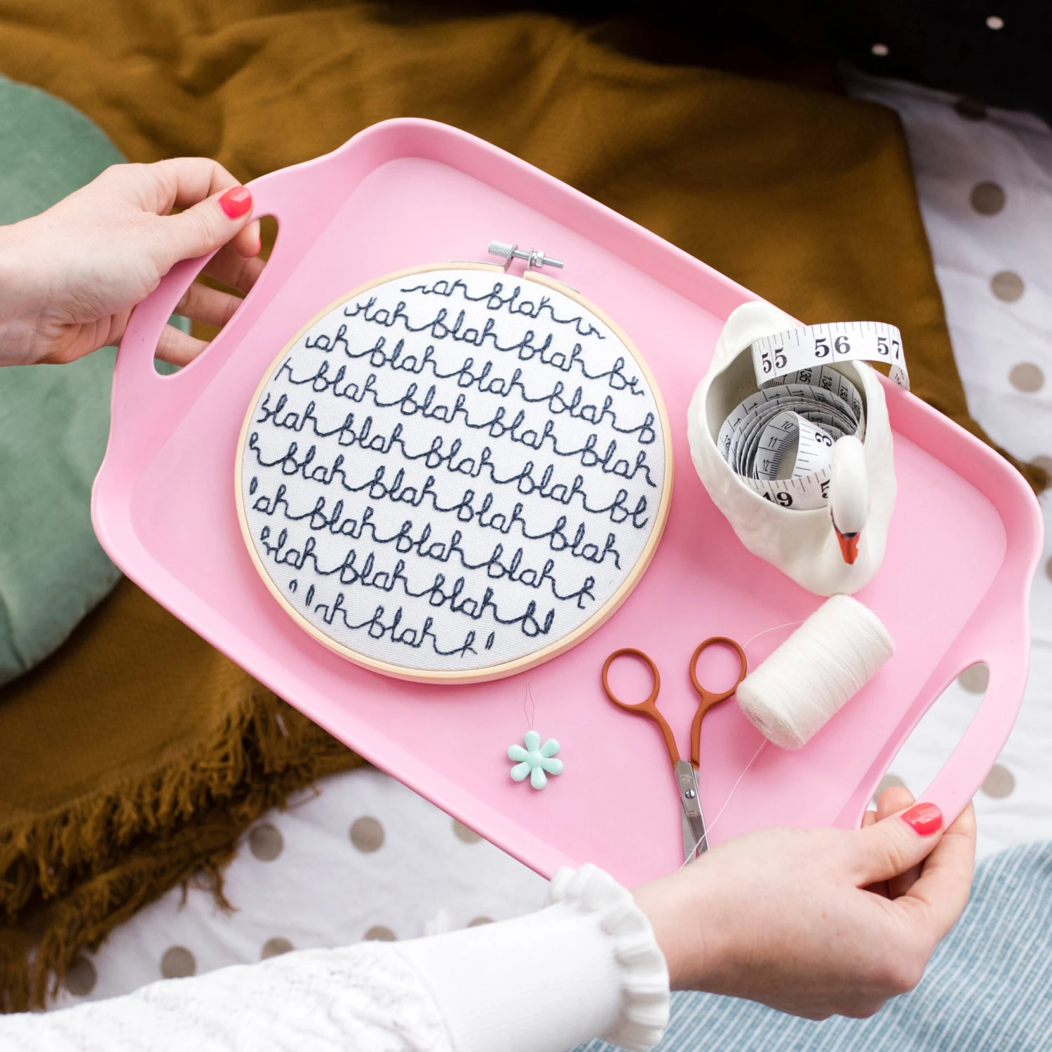 Donna Wilson Cotton Clara Blah Blah Embroidery Kit 5 Donna Wilson Cotton Clara Blah Blah Embroidery Kit - Image 3