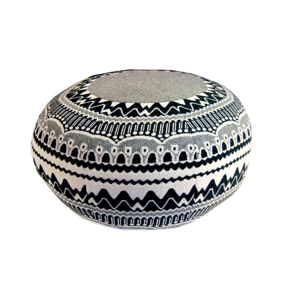 Donna Wilson Frank Pouffe In ZigZag - Black 3 Donna Wilson Frank Pouffe In ZigZag - Black