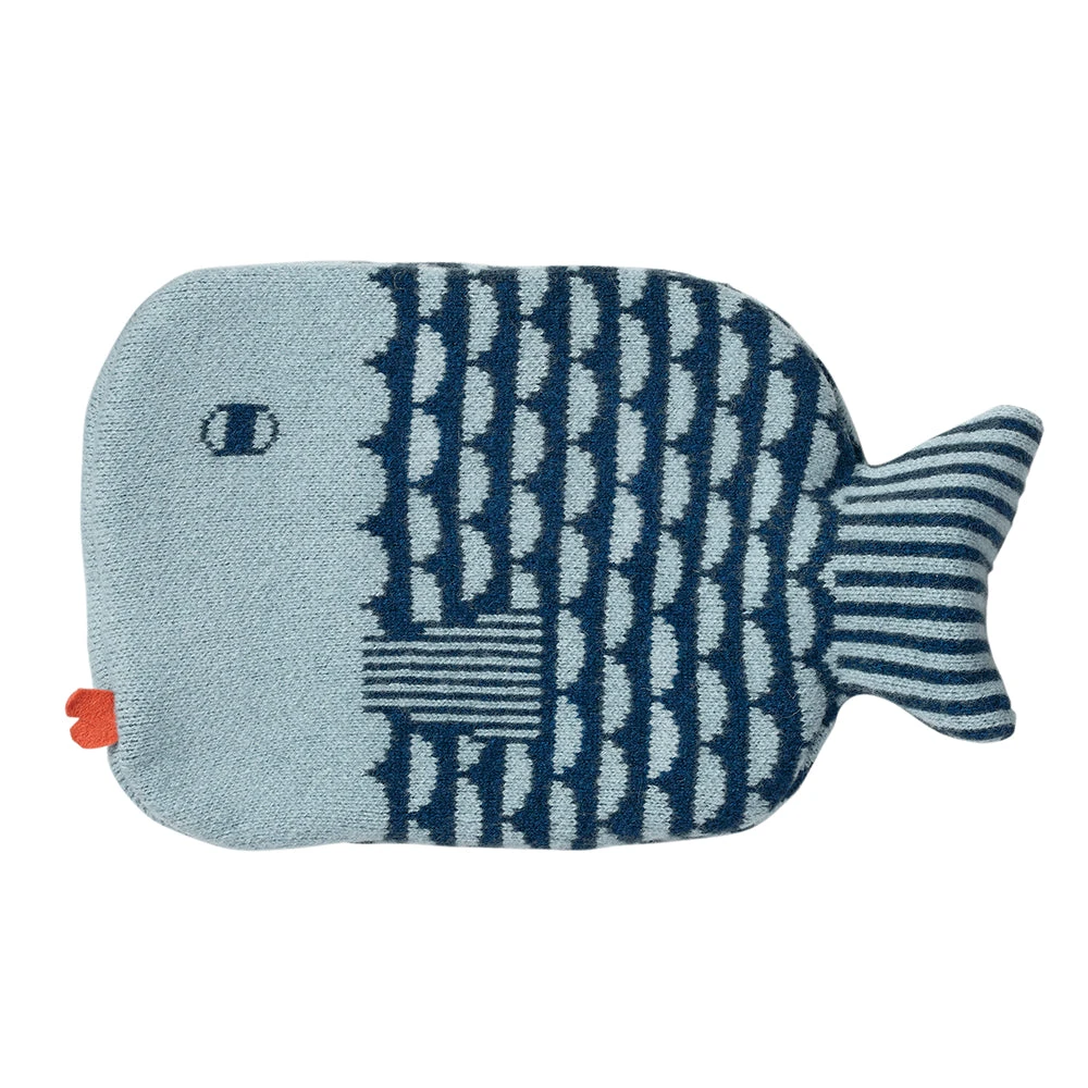 Donna Wilson Finn Hot Water Bottle - Blue 3 Donna Wilson Finn Hot Water Bottle - Blue