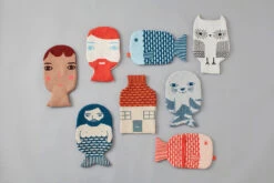 Donna Wilson Finn Hot Water Bottle - Blue 7 Donna Wilson Finn Hot Water Bottle - Blue -Happy Gift Store Hot Water Bottles 1