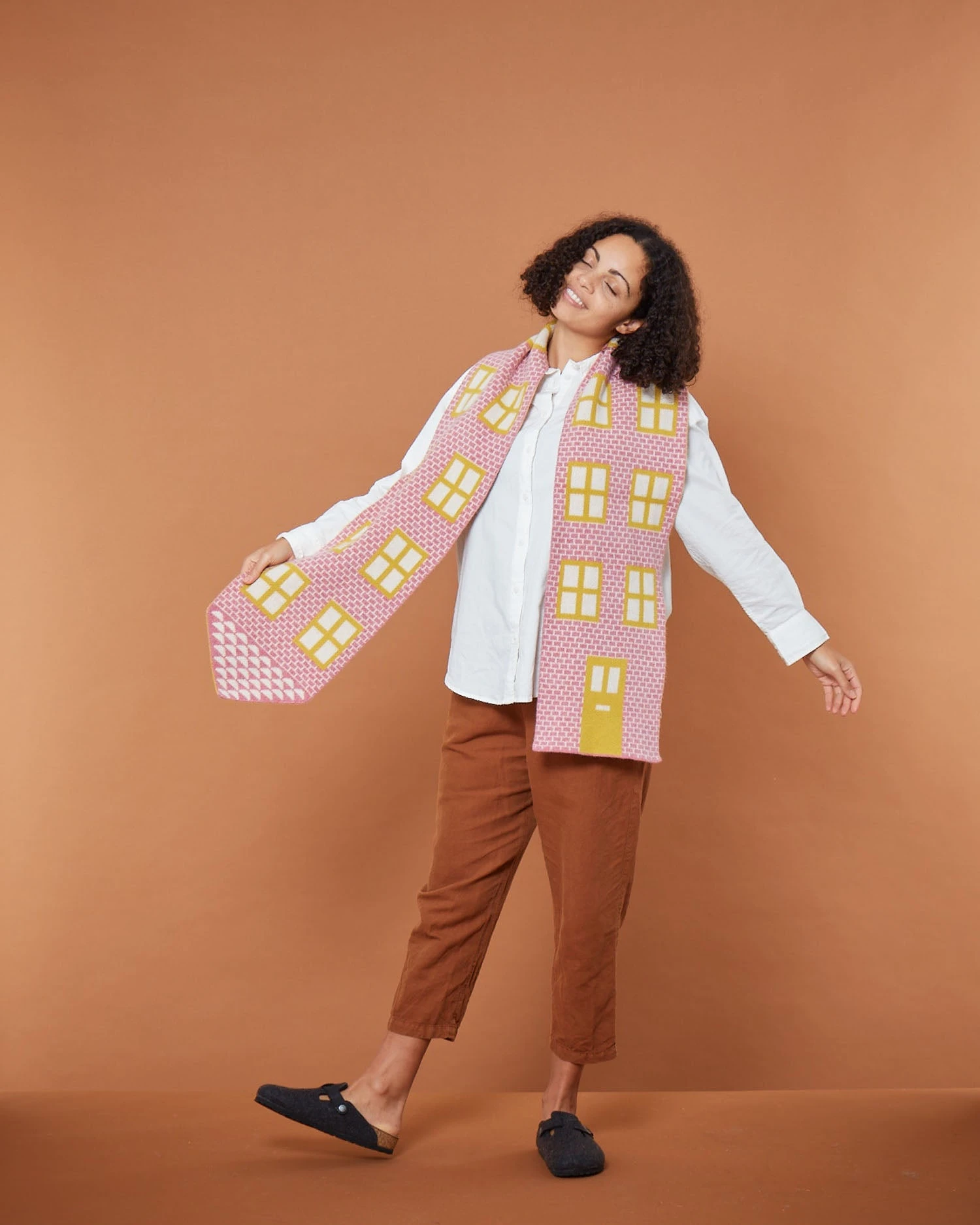 Donna Wilson House Shaped Scarf - Nougat 6 Donna Wilson House Shaped Scarf - Nougat - Image 4