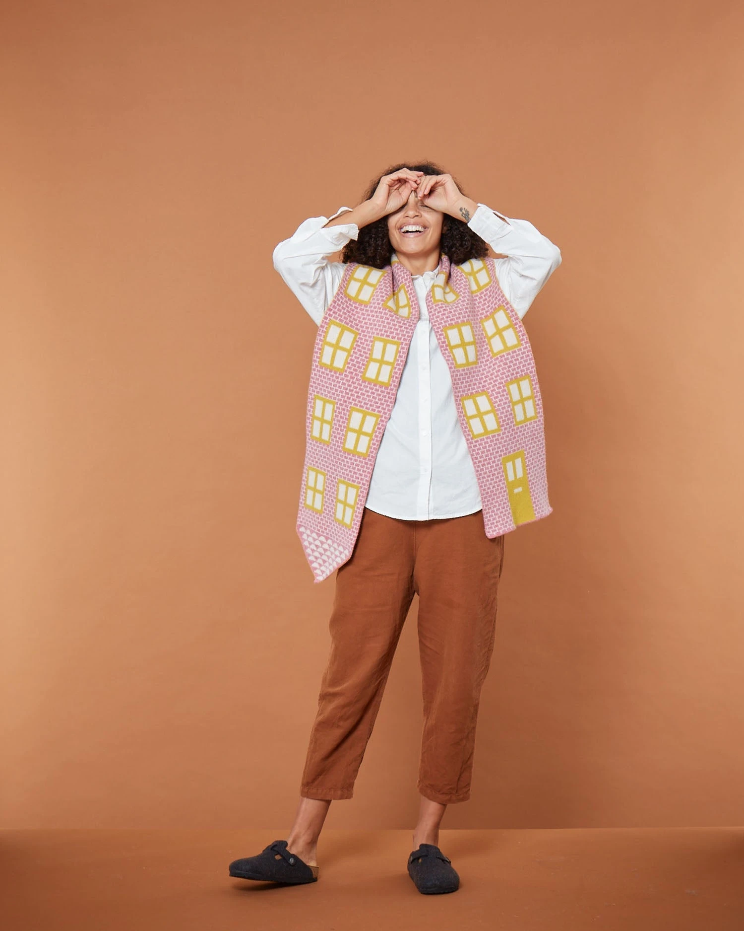 Donna Wilson House Shaped Scarf - Nougat 5 Donna Wilson House Shaped Scarf - Nougat - Image 3