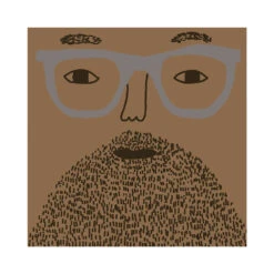 Donna Wilson Bespoke Johnny Square Cushion 10 Donna Wilson Bespoke Johnny Square Cushion -Happy Gift Store JohnnyMidSkinBrownBeardGreyGlasses