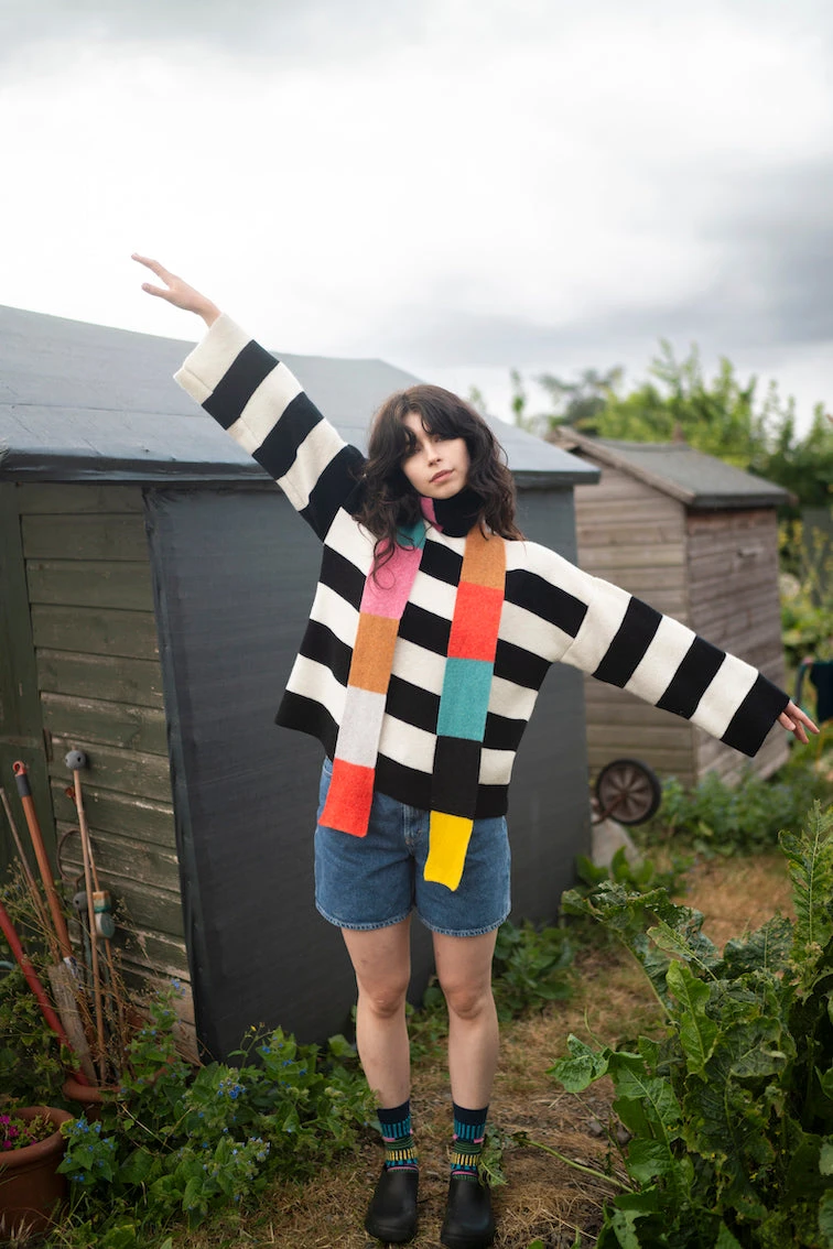 Donna Wilson Long Skinny Stripe Scarf 4 Donna Wilson Long Skinny Stripe Scarf - Image 2