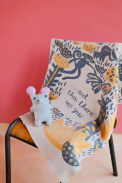 Donna Wilson Menagerie Baby Blanket - Oatmeal -Happy Gift Store Menagerie Mini Blanket and Cilla Chinchilla Donna Wilson 1