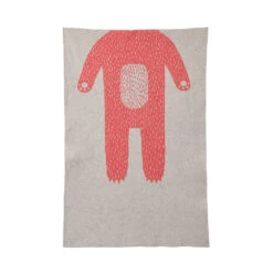 Donna Wilson Bear Mini Blanket - Grey & Pink