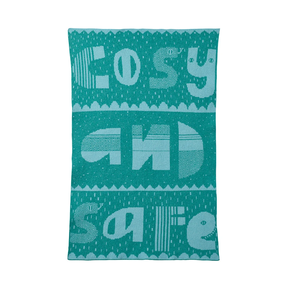 Donna Wilson Cosy And Safe Mini Blanket - Blue & Green 3 Donna Wilson Cosy And Safe Mini Blanket - Blue & Green