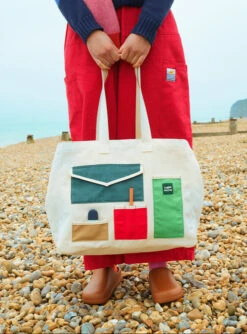 Donna Wilson Large Pocket Patch Cotton Shopper -Happy Gift Store PocketPatchCottonShopper S1 SS25 Heks LoRes