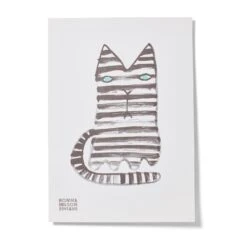 Donna Wilson Mono Cat -Happy Gift Store Print Mono Cat 20 Years Riso Print Donna Wilson