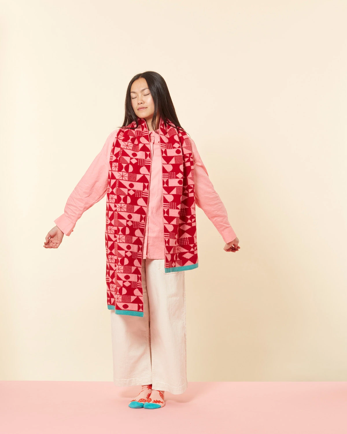 Donna Wilson Monoglyph Scarf - Lipstick 5 Donna Wilson Monoglyph Scarf - Lipstick - Image 3