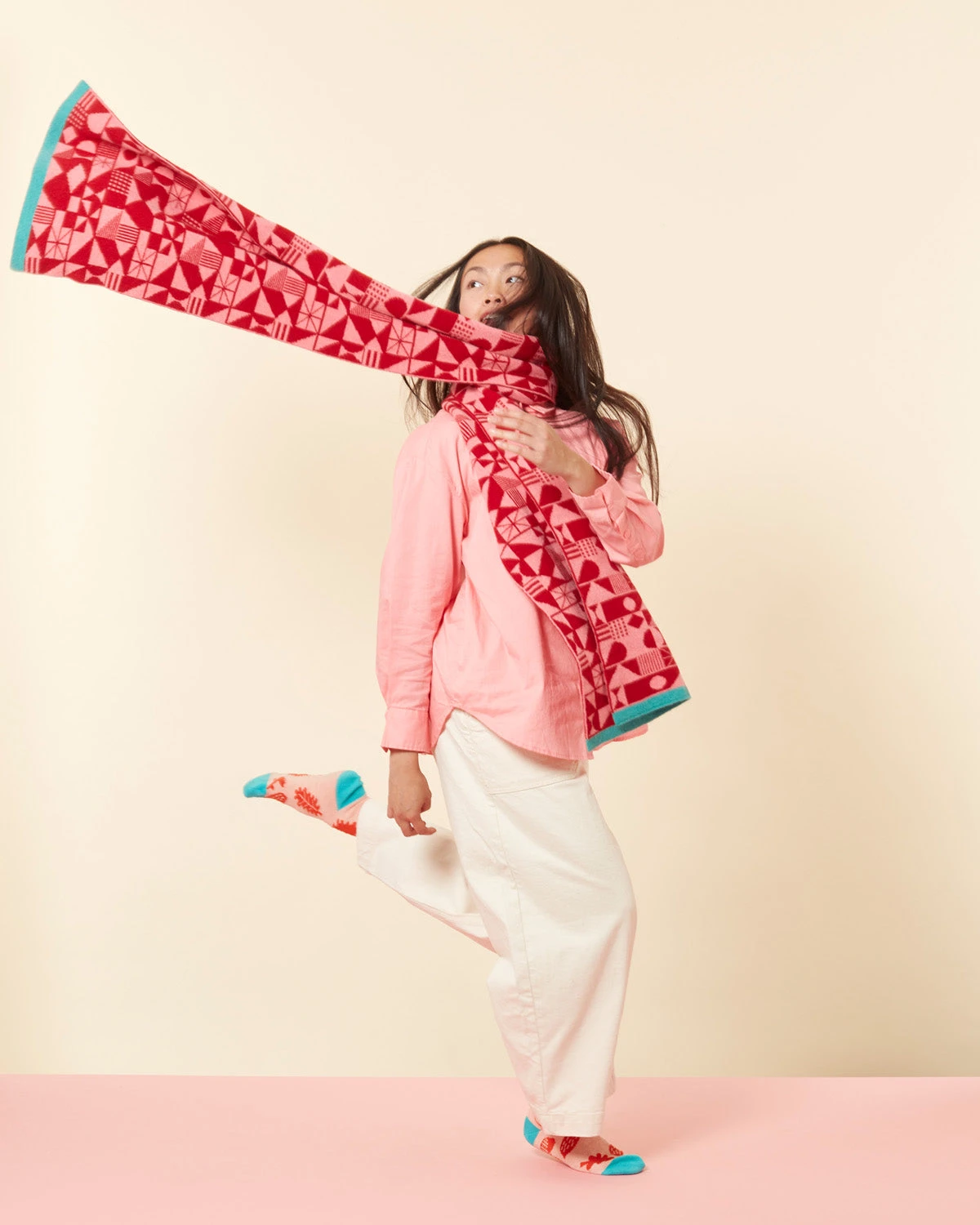 Donna Wilson Monoglyph Scarf - Lipstick 6 Donna Wilson Monoglyph Scarf - Lipstick - Image 4