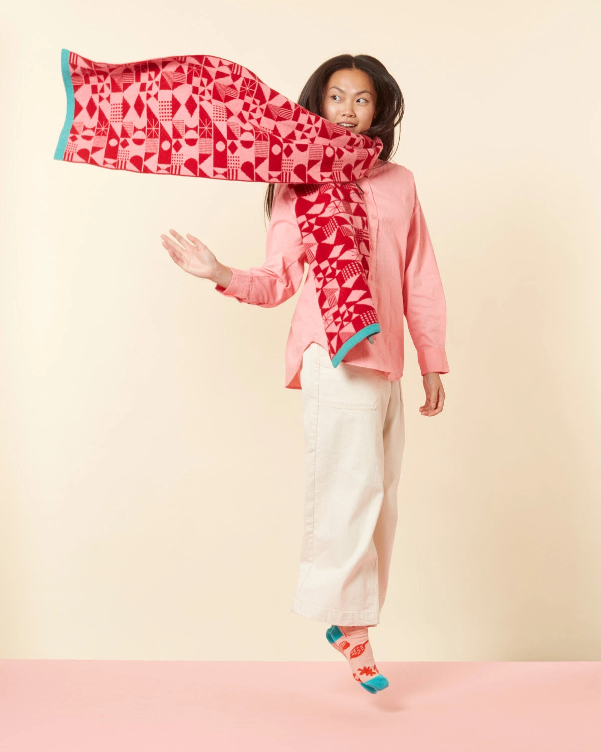 Donna Wilson Monoglyph Scarf - Lipstick 4 Donna Wilson Monoglyph Scarf - Lipstick - Image 2