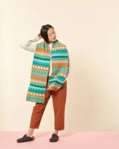 Donna Wilson Big Stitch Scarf - Shamrock 8 Donna Wilson Big Stitch Scarf - Shamrock -Happy Gift Store Scarves Big Stitch Scarf Shamrock 1