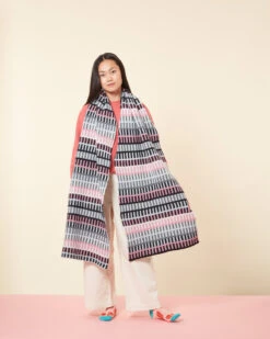 Donna Wilson Shiel Scarf - Tea Rose 7 Donna Wilson Shiel Scarf - Tea Rose -Happy Gift Store Scarves Shiel Blanket Scarf Tea Rose 1