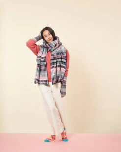 Donna Wilson Shiel Scarf - Tea Rose 8 Donna Wilson Shiel Scarf - Tea Rose -Happy Gift Store Scarves Shiel Blanket Scarf Tea Rose 4