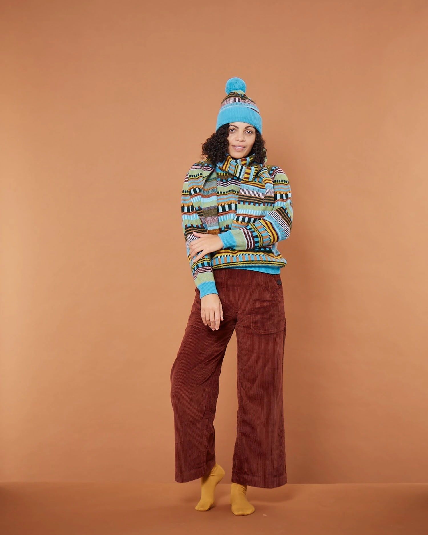 Donna Wilson Static Stripe Scarf - Turquoise 6 Donna Wilson Static Stripe Scarf - Turquoise - Image 4