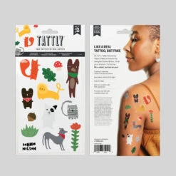 Donna Wilson Tattly Creature Crew Tattoo Sheet (Set Of 2) -Happy Gift Store Tattly x Donna Wilson Creature Crew Tattoo Set Front and Back