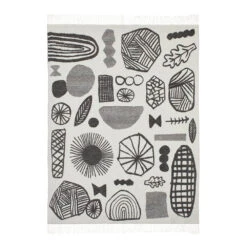 Donna Wilson Forager Throw - Black & White -Happy Gift Store Throws Forager Throw Black Front Donna Wilson