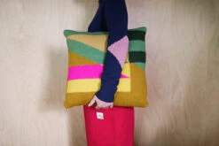 Donna Wilson Tilt Square Cushion - Green / Large -Happy Gift Store TiltCushionGreen S1 SS25 Heks LoRes