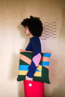 Donna Wilson Tilt Square Cushion - Peach / Large -Happy Gift Store TiltCushionPeach S1 SS25 Heks LoRes