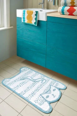 Donna Wilson Blue Cat Bath Mat 9 Donna Wilson Blue Cat Bath Mat -Happy Gift Store catbathmat3